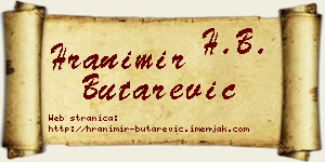 Hranimir Butarević vizit kartica